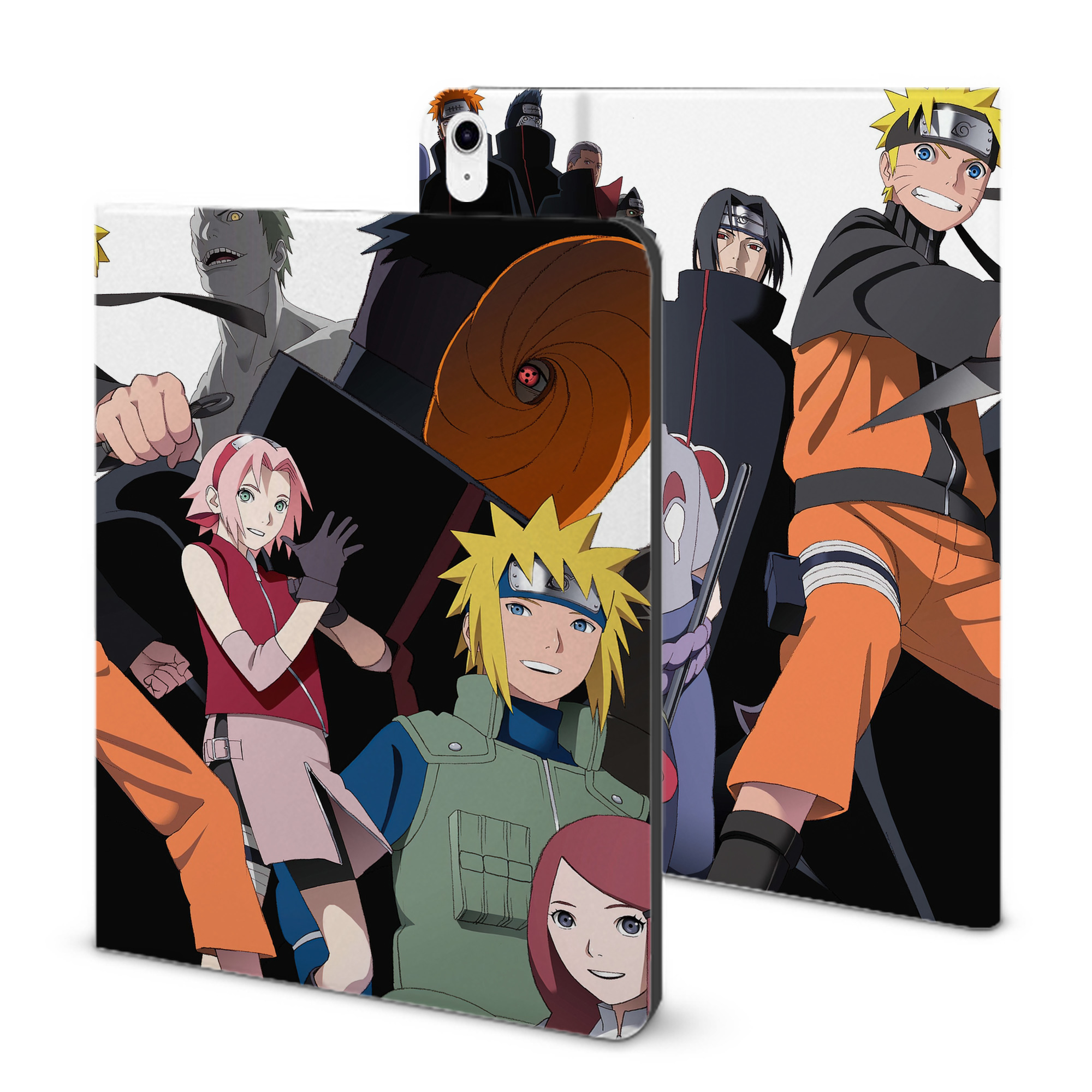 （画像用） NARUTO -ナルト- NARUTO -ナルト- 疾風伝 IPad ケース ブック型 PUレザー TPU 耐衝撃 軽量 薄型 ペン収納なし 全面保護 IPad 各モデル対応